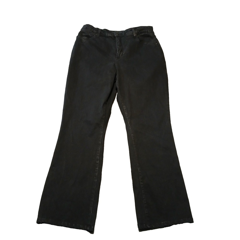 NYDJ Jean Womens 16 Black Bootcut Mid Rise Stretch Denim‎ Made in USA